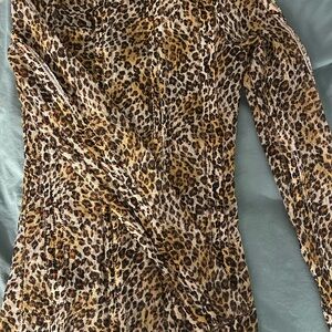 BKE Brown Fitted Ruched Top